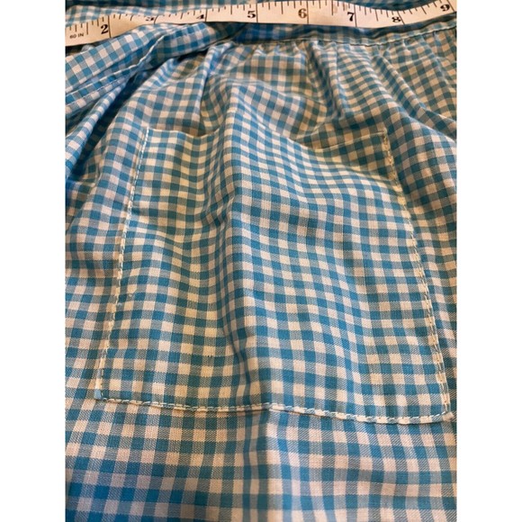 Vintage Handmade Apron Bib Embroidery Homemade Check Floral Easter Spring Cook - Picture 4 of 7